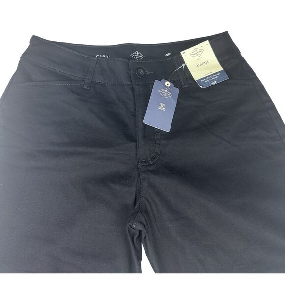 St. John's Bay Womens Black Capri Pants Size 4P Mid Rise Pockets NWT - Picture 3 of 12